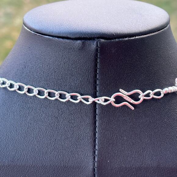 925 Pink Quartz 3 Strand Necklace 20" - Picture 8 of 8